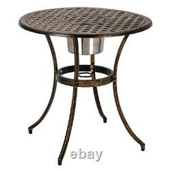 3PCS Bistro Set Outdoor Garden Patio Table & Chairs Cast Aluminium Furniture UK