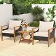 3pcs Outdoor Rattan Furniture Bistro Set Garden Patio Wicker Table & Chair Set