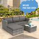 3pcs Rattan Garden Furniture Sofa Set Lounger Outdoor Patio Furniture With Cover