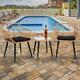 3pcs Wicker Bistro Sets Outdoor Garden Furniture Table Rattan Chairs Seat Patio
