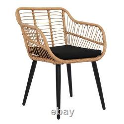 3PCS Wicker Bistro Sets Outdoor Garden Furniture Table Rattan Chairs Seat Patio