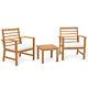 3pcs Garden Furniture Seating Group Acacia Wood Patio Chair Table Set Withcushions