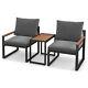 3pcs Outdoor Conversation Set Garden Patio Furniture Chair Table Set Withcushions