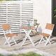 3pcs Patio Bistro Set Garden Furniture Set Folding Outdoor Chair Table Natural