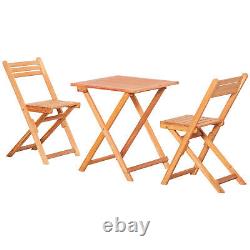 3Pcs Patio Bistro Set Garden Furniture Set Folding Outdoor Chair Table Teak