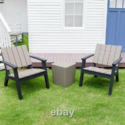 3pc Outdoor Garden Furniture Table &Chair Set Relax Armchair Storage Table Patio