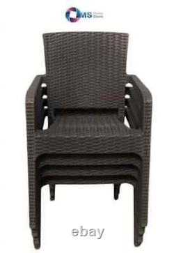 4 6 8 Garden Patio Chairs Coffee Bistro Set Rattan Style Brown Outdoor Furniture