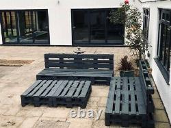 4 Grey Indoor/Outdoor Rustic Patio Garden Pallet Furniture Chair Sofa 2 Tables