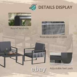 4 Piece Aluminium Garden Dining Set Outdoor Patio Furniture with Cushions Included