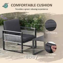 4 Piece Aluminium Garden Dining Set Outdoor Patio Furniture with Cushions Included