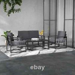 4 Piece Aluminium Garden Dining Set Outdoor Patio Furniture with Cushions Included