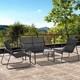 4 Piece Garden Furniture Set With Sofa Chairs & Glass Table Patio Seating Black
