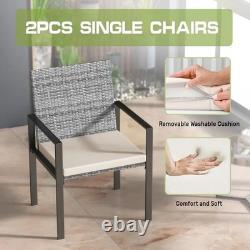 4 Piece Garden Rattan Furniture Table Chairs Sofa Wicker Outdoor Patio Set