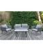4 Piece Outdoor Woven Grey Furniture Set Patio Garden Furniture With Cushions