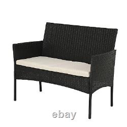 4 Piece Rattan Chair Garden Furniture Corner Sofa Seating Table Chairs Patio New