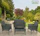 4 Piece Rattan Garden Furniture Set Outdoor Patio Conservatory Chairs Sofa Table