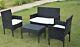 4 Piece Rattan Garden Furniture Set Outdoor Sofa Chairs Table Patio Wicker Set