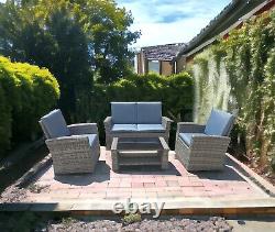 4 Piece Rattan Garden Furniture Set Sofa Assembled Outdoor Patio Wicker