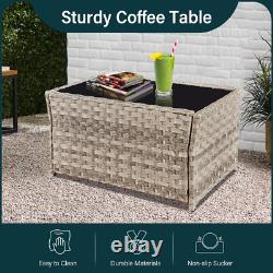4 Piece Rattan Garden Furniture Sets, Patio Conservatory Set, Include Rattan Lov