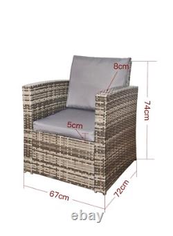 4-Piece Rattan Garden Sofa Chair Table Furniture Outdoor Set Patio Conservatory