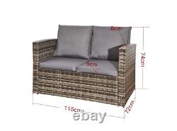4-Piece Rattan Garden Sofa Chair Table Furniture Outdoor Set Patio Conservatory