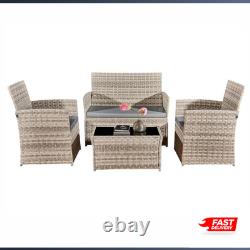 4 Piece Rattan Outdoor Furniture Sofa Table Chair Set Garden Patio Conservatory