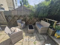 4 Piece Rattan Outdoor Furniture Sofa Table Chair Set Garden Patio Conservatory