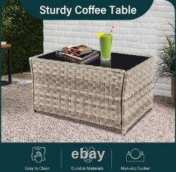 4 Piece Rattan Outdoor Furniture Sofa Table Chair Set Garden Patio Conservatory