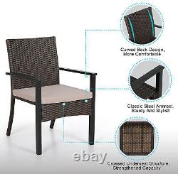 4 Piece Set Garden Patio Furniture Outdoor Rattan Effect Wicker Chairs withCushion