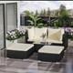 4 Seater Corner Sofa Rattan Garden Furniture L-shape Indoor Outdoor Patio Set