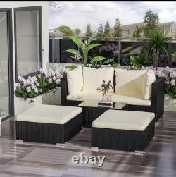 4 Seater Corner Sofa Rattan Garden Furniture L-Shape Indoor Outdoor Patio Set
