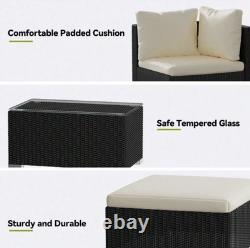 4 Seater Corner Sofa Rattan Garden Furniture L-Shape Indoor Outdoor Patio Set