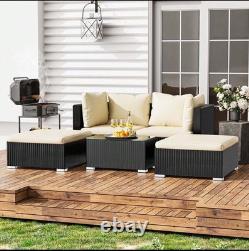 4 Seater Corner Sofa Rattan Garden Furniture L-Shape Indoor Outdoor Patio Set