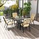 4 Seater Garden Furniture Set Cushion Chairs Dining Table Outdoor Metal Patio