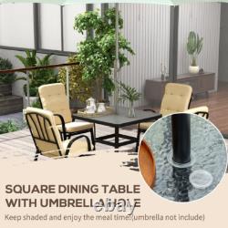 4 Seater Garden Furniture Set Cushion Chairs Dining Table Outdoor Metal Patio