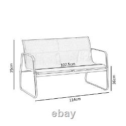 4 Seater Garden Furniture Set Outdoor Patio Glass Top Table and Chairs Set UK