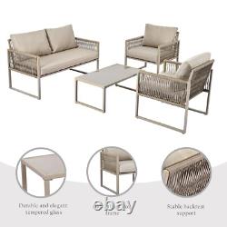4 Seater Garden Lounge Set Patio Conservatory Outdoor Furniture Sofa Table Set