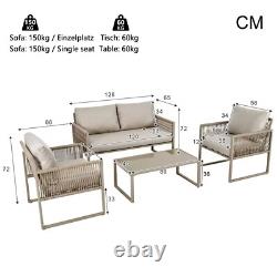 4 Seater Garden Lounge Set Patio Conservatory Outdoor Furniture Sofa Table Set