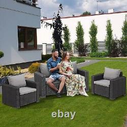4 Seater Keter Rattan Patio Lounger Sofa Set Garden Furniture Outdoor Sun Chairs