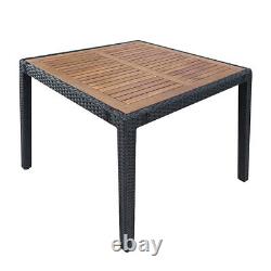 4 Seater Rattan Garden Furniture Set Dining Table Chairs withCushion Patio Outdoor