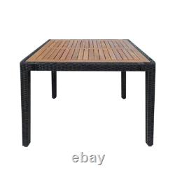 4 Seater Rattan Garden Furniture Set Dining Table Stackable Chairs Outdoor Patio