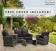 4 Seater Rattan Garden Furniture Set Outdoor Conservatory Sofa Patio Armchairs