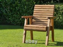 4 Wooden Seat Chairs + 4 Seater Garden Wood Table Set Patio Outdoor Furniture