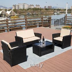 4 X Rattan Garden Furniture Sofa Set Lounger Table Patio Outdoor Conservatory