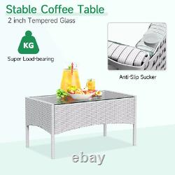 4 piece Rattan Garden Furniture Set With Cushions Patio Rattan furniture sofa we
