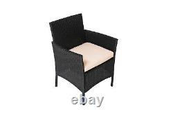 4PC Rattan Garden Patio Furniture Set Outdoor 2 Chairs 1 Sofa & Coffee Table Set