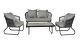 4pc Rope Garden Patio Furniture Set Outdoor 2 Chairs 1 Sofa & Coffee Table