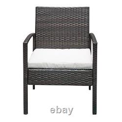 4PCS Rattan Garden Furniture Chairs 4 Seater Sofa Coffee Table Outdoor Patio