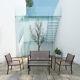 4pcs Outdoor Patio Garden Furniture Set Arm Chair Sofa Coffee Temper Glass Table