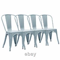 4X Tolix Chairs Metal Dining Chair Stackable Garden Chair Industrial Bistro Glos